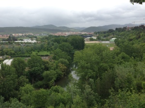 The River Arga, as seen from the school.
