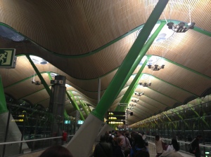 The inside of Madrid Barajas Terminal 4, which really impressed me.