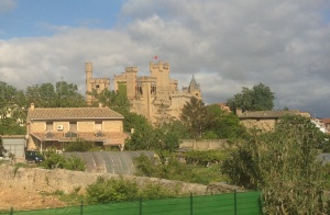 A castle in nearby Olite as seen from the train.